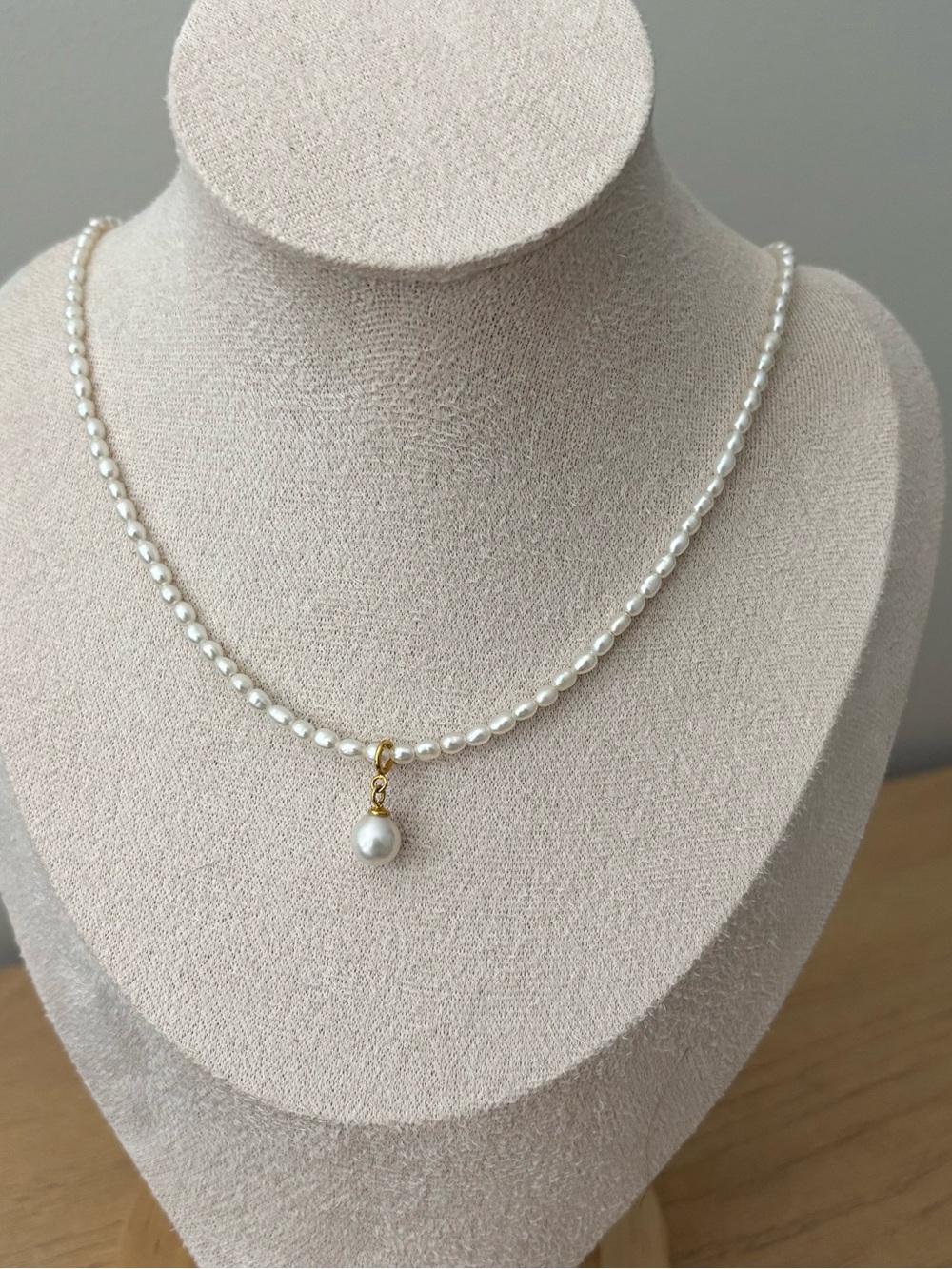 Freshwater Pearl Necklace with Detachable Pearl Charm